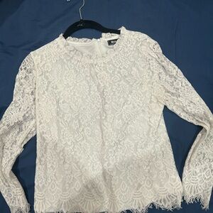 Allegra K White Lace Blouse